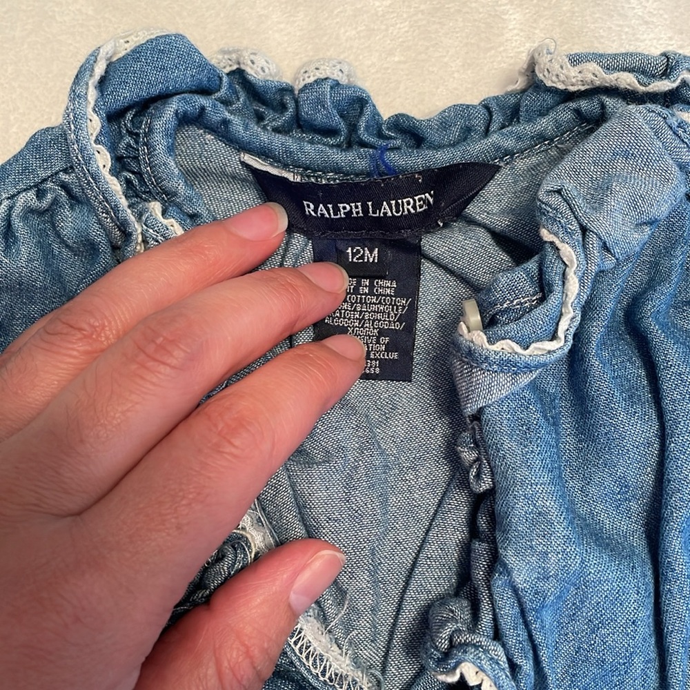 Blue Denim Ruffle Top from Ralph Lauren - Picture 3 of 4
